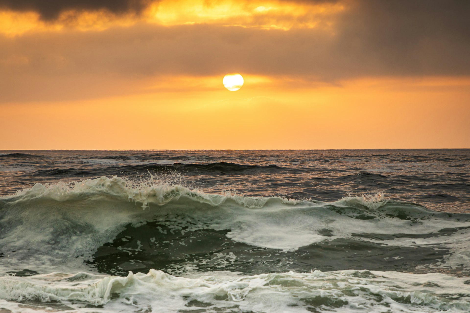 sunset over horizon